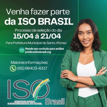 Venha fazer parte da ISO BRASIL - Prefeitura Municipal de Santo Afonso